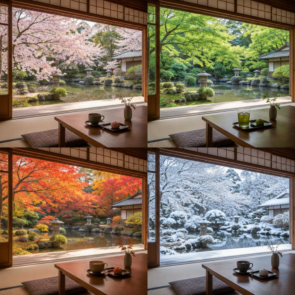 庭園を眺めて過ごす、四季の特等席